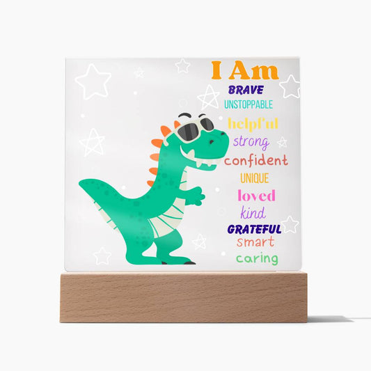 Cool Dinosaur Affirmation Night Light [PERSONALIZED NAME]