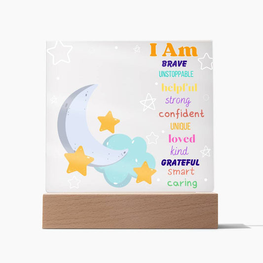 Moon & Stars Affirmation Night Light [PERSOANLIZED NAME]