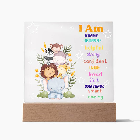 Nursery Jungle Affirmation Night Light [PERSONALIZED NAME]